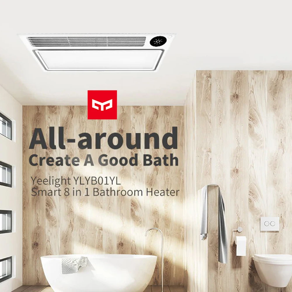 Yeelight Smarts 8 in 1 Ceiling Bathroom Heater Light Adjustable Mounted Ventilation Fan Fast Dry Voice Remote Control for xiaomi
