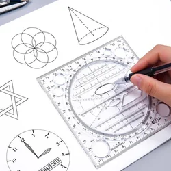 Règle de dessin multifonction pour conception artistique, modèle Ellipse à géométrie stéréo, outils et fournitures pour étudiants 