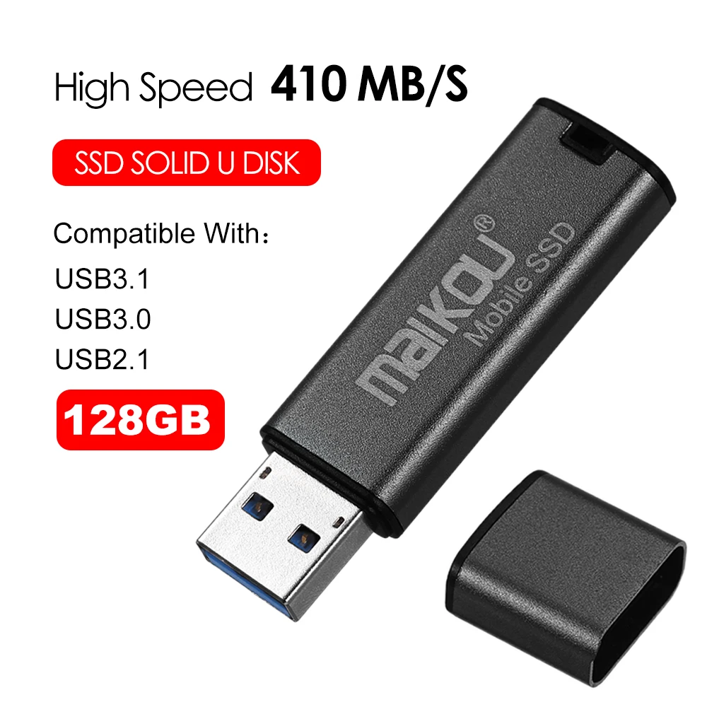 Мобильный Внешний SSD 64G 128G 256G USB жесткий диск вращающийся высокоскоростной USB флэш-диск USB3.0 Внешний SSD для ПК компьютера