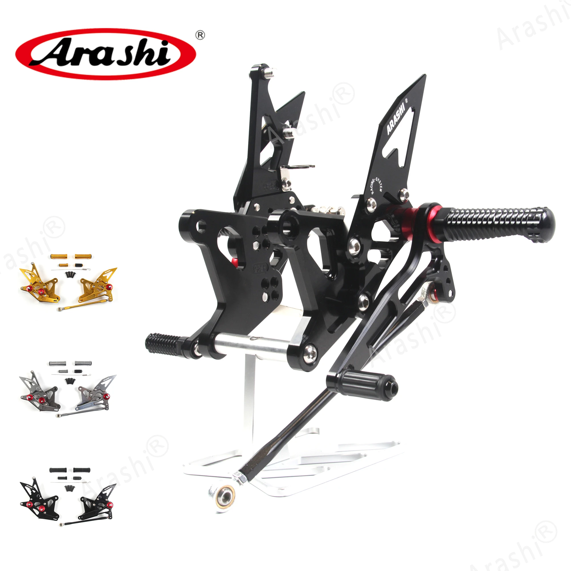 Arashi NINJA ZX6R задние Регулируемые подножки для KAWASAKI ZX-6R Ninja ZX636 2005 2006 подножки Задние подножки Rearset 05 06 Алюминий