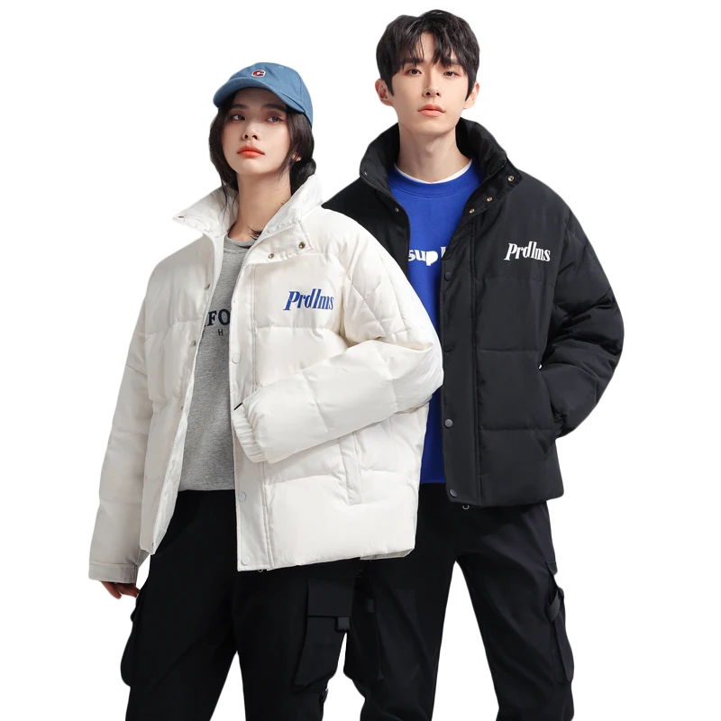 Winter tide brand down jacket lovers fashion big letter hoodwd bread coat teenagers outdoor trend casual wear for men and women