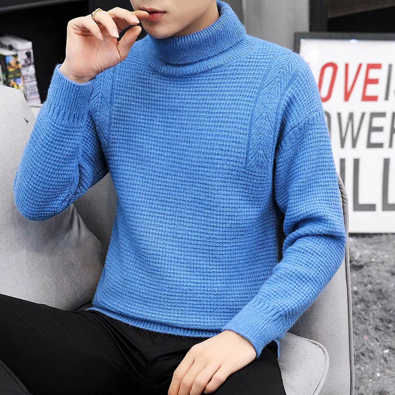 New Winter Mens Thick Warm Christmas Sweaters Casual Male Clothing Turtleneck Knitted Pullovers Top Quality Thick Sweater