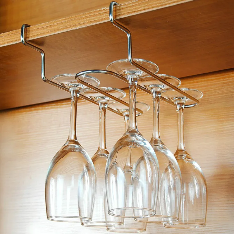 

Free Punch Red Wine Cup Holder Stainless Steel Cup Holder Upside Down Goblet Holder Creative Hanging Cup Holder WJ111339