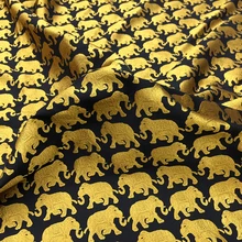 100x145 см Европа и Америка золотой слон Печатный полиэстер парча жаккардовая ткань для женщин платье юбка костюм DIY шитье