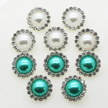 

Pearl alloy Crystal 10 pcs button sewing decorative material buckle shirt collar button Rhinestone pearl metal Creative buckle