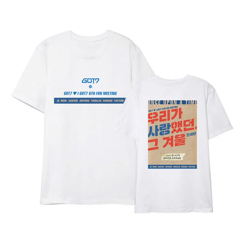 Новый Kpop GOT7 I 6TH FAN MEETING Album рубашки хип хоп Уличная свободная K pop одежда футболка