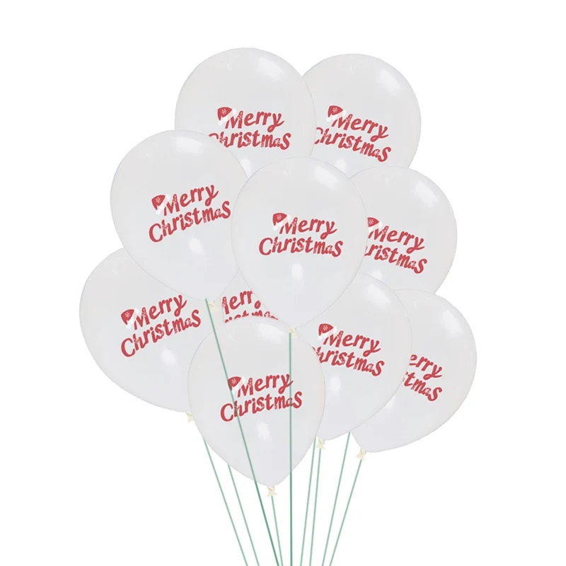 4 12inch Christmas Balloons Kids Room Decoration home decoration air balls christmas tree decorations Printed latex balloons - Цвет: 4