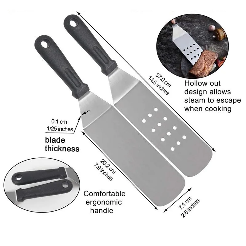 Commercial Grade Stainless Steel Griddle Accessories Set  (6)