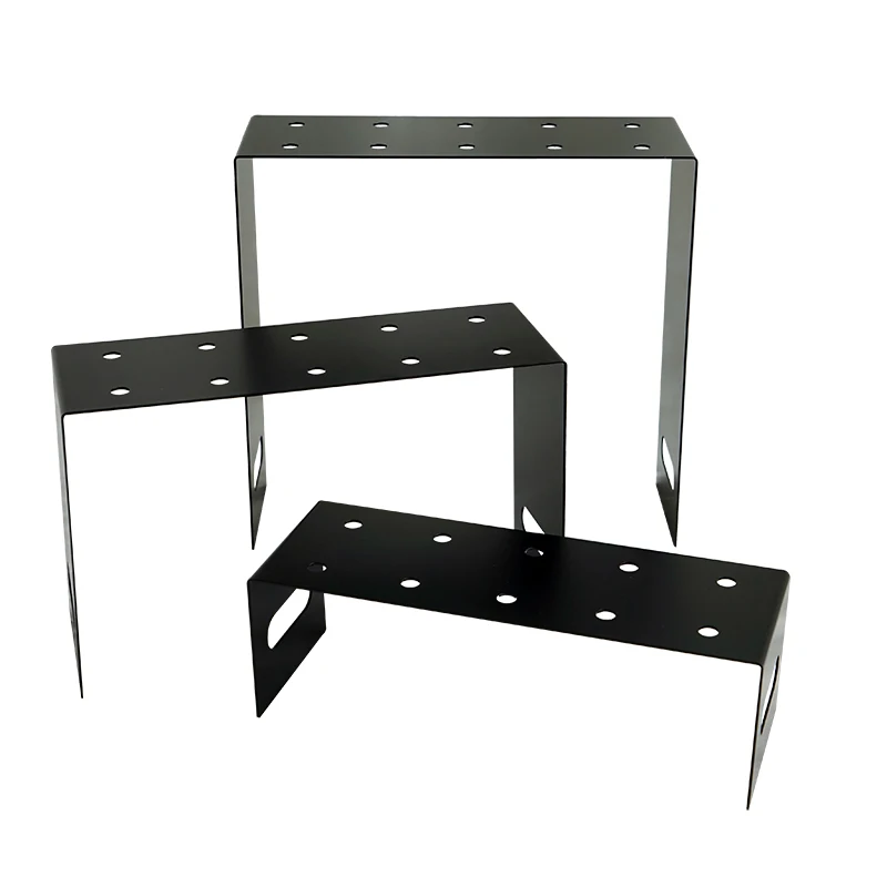 3 pcs set SWEETGO черный толчок торт стенд металлический Железный десерт держатель леденец кекс стойки Свадебная вечеринка конфеты бар литье реквизит - Цвет: 3 pcs set