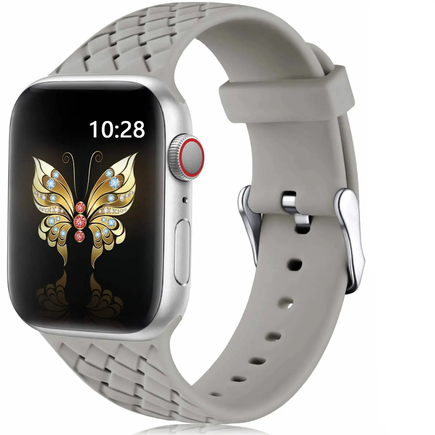 Ремешок для apple watch 44 мм 40 мм iwatch 42 мм 38 мм correa apple watch 5 4 3 2 тканый узор силиконовый ремешок для часов pulseira - Цвет ремешка: gray