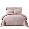 CHAUSUB Pink Bedspread Quilt Set and Pillow Shams 3-piece Embroidered Cotton Quilts Bed Cover King Queen Size Quilted Coverlets ► Photo 2/6