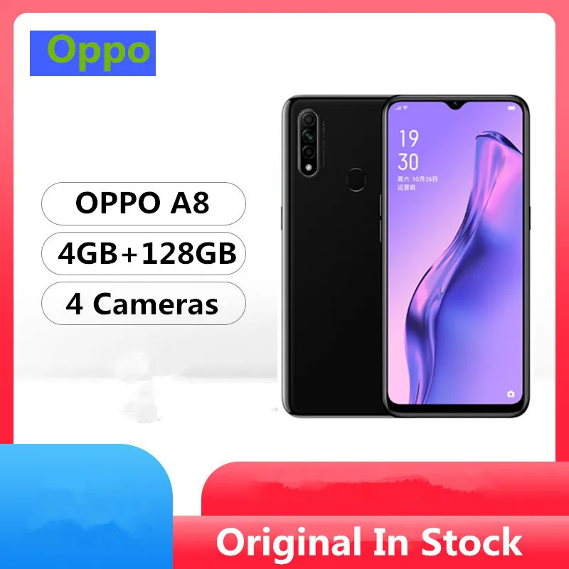 Оригинальный смартфон Oppo A8 4G LTE телефон восемь ядер Android 9 0 экран 6 5 дюйма ГБ ОЗУ 128