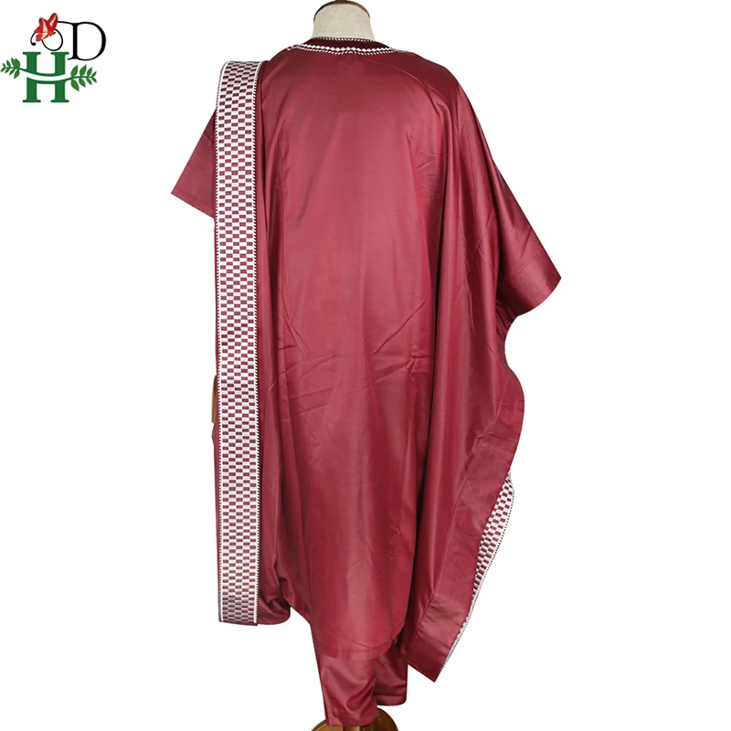 H& D африканская мужская одежда с вышивкой, рубашка, штаны, agbada костюм, топы с кисточками, традиционный официальный наряд, boubou africain PH8052