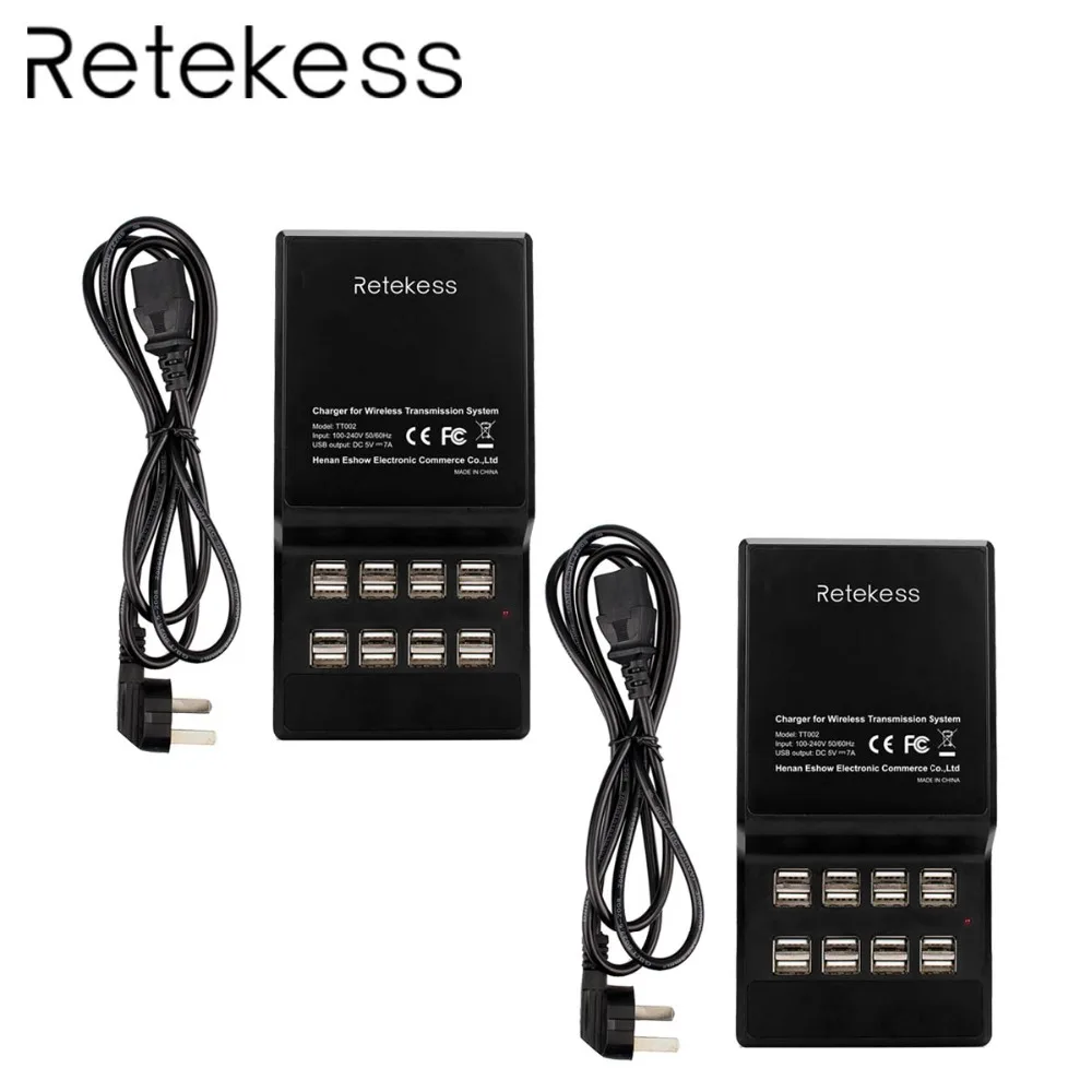 2 шт. RETEKESS TT002 16 порт USB зарядное устройство База 35 Вт usb зарядная док-станция Встроенный запасной предохранитель для беспроводной гид системы - Цвет: 2Pcs