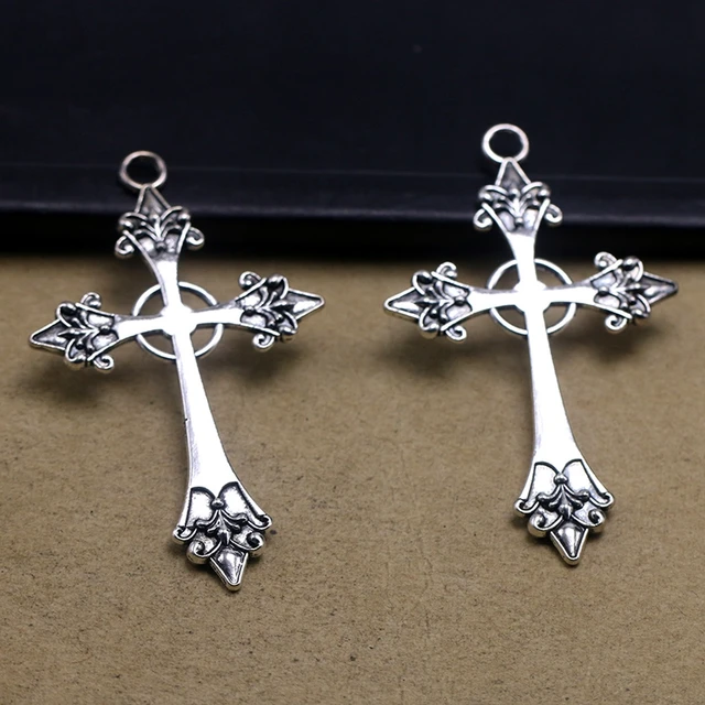 8pcs 48*22mm Alloy Enamel Gothic Satan Cross Witch Charms Pendant Designer  Charms Fit Jewelry