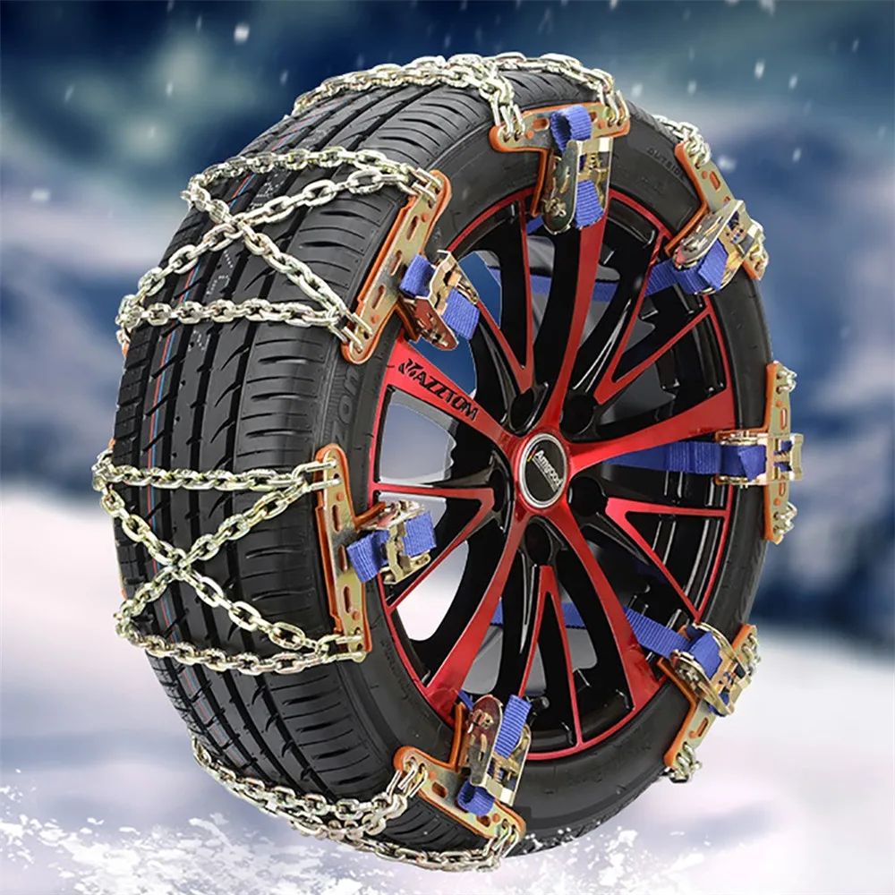 Противоскользящая стальная цепь для автомобиля, утолщенная шина, марганцевая стальная цепь для снега, внедорожная универсальная аварийная цепь