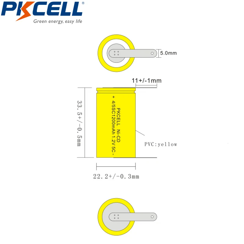 20 шт PKCELL 1200mah 4/5SC subc sub c sc NICD аккумуляторные батареи 4/5 sub c 1,2 v NI-CD батареи