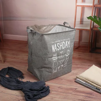 

Fabric Baskets Laundry Basket Storage Basket Cotton Linen Dirty Clothes Basket Big Quilt Storage Bag Foldable Drawstring Pocket
