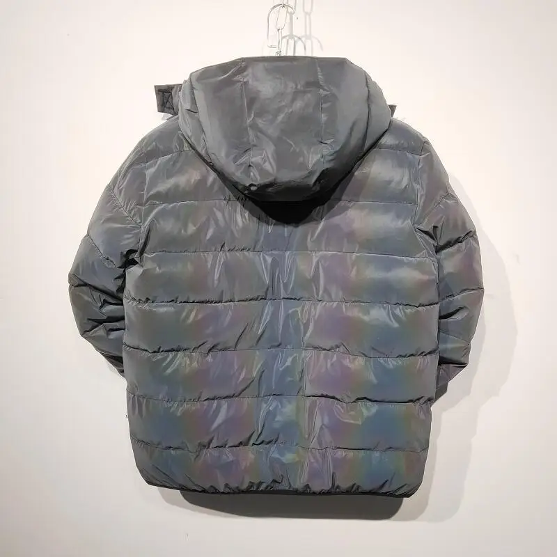 cor reflexiva algodão acolchoado jaqueta juventude quente