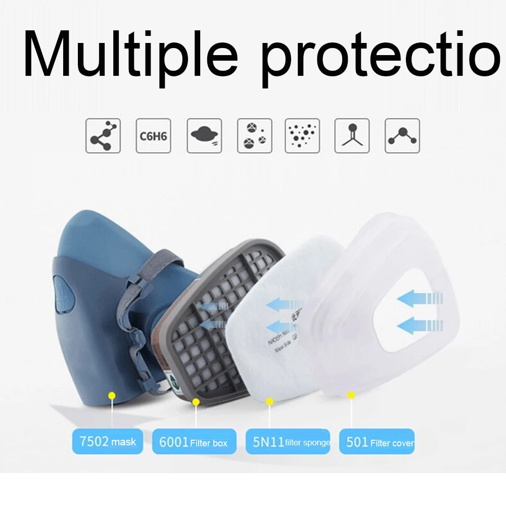 

Half Face Painting Spraying Respirator Gas Mask 7 In 1 Suit Safety Work Filter Dust Mask gas mask for Industrial spray welding