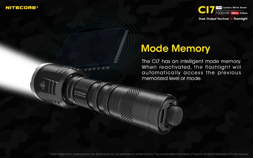 Nitecore CI7 Тактический ИК-фонарик CREE XP-G3 S3+ SST-10-IR светодиодный фонарик 18650 Аккумулятор для охоты на открытом воздухе кемпинга