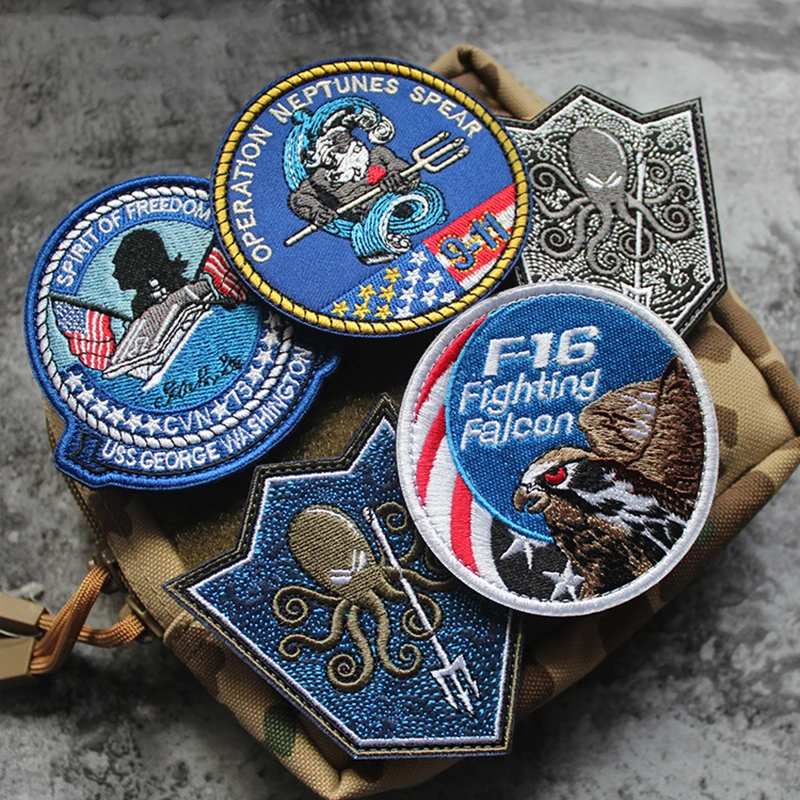 Embroidery Patch F16 Fighting Falcon Washington USS George Neptune