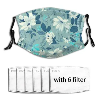 

Anti-Pollution Blue Floral With Filter PM2.5 Mouth Face Mask Washable Anti Pollution Dust Outdoor Washable