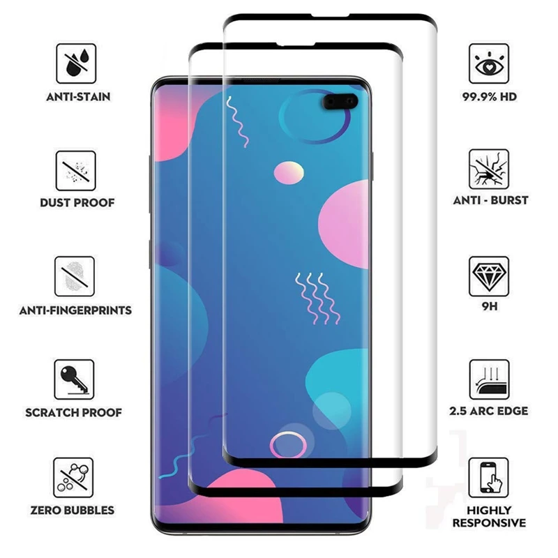 Acespower наклейки из закаленного стекла для samsung Galaxy S10 Plus передний экран полный клей защитная пленка для экрана