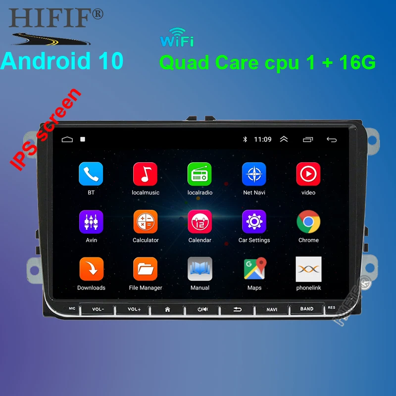 Автомагнитола 9 дюймов мультимедийный плеер на Android 10 с четырехъядерным