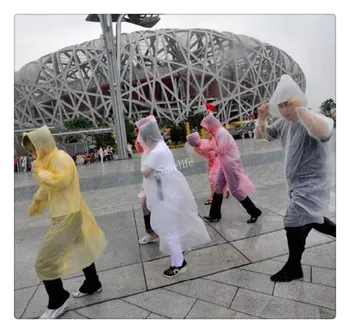 

50pcs Disposable Raincoat Adult Emergency Waterproof Hood Poncho Travel Camping Must Rain Coat Unisex