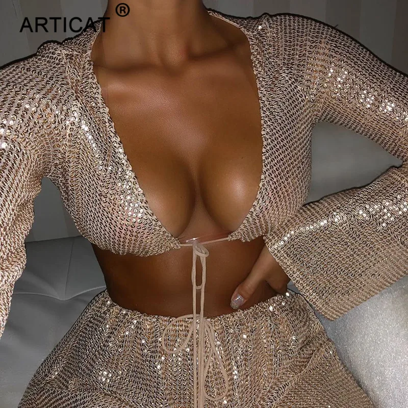 Articat Two Piece Set Glitter Sexy Sequined Jumpsuit Women Lace Up Cropped Rompers Womens Jumpsuit Casual Party Playsuit Overall Articat Two Piece Set Glitter Sexy Sequined Jumpsuit Women Lace Up Cropped Rompers Womens Jumpsuit Casual Party Playsuit Overall