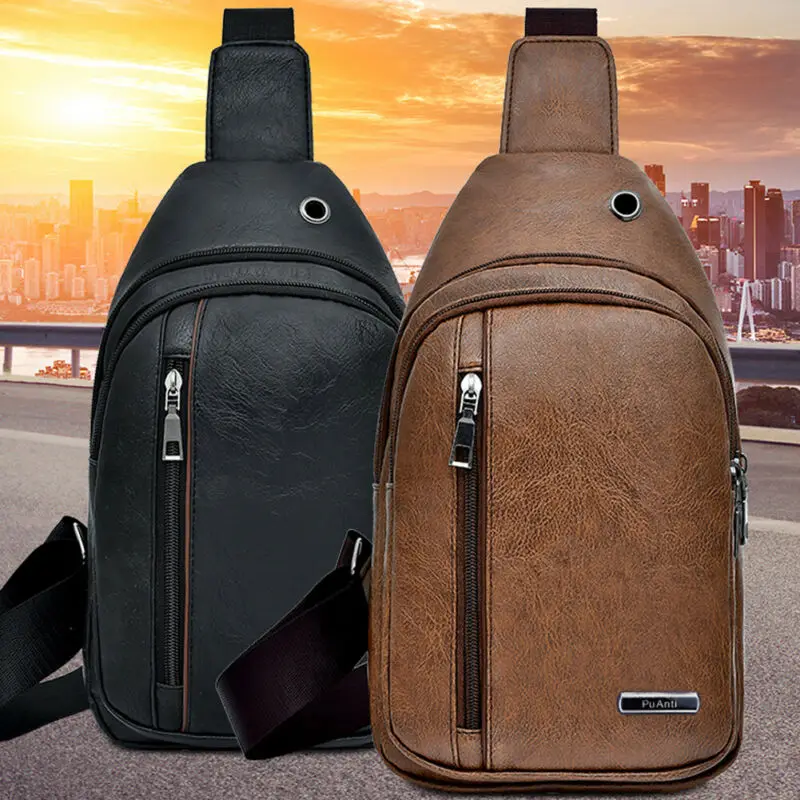 Мужские сумки через плечо, нагрудные сумки, модная Регулируемая сумка через плечо, повседневная сумка из искусственной кожи, мужская сумка через плечо