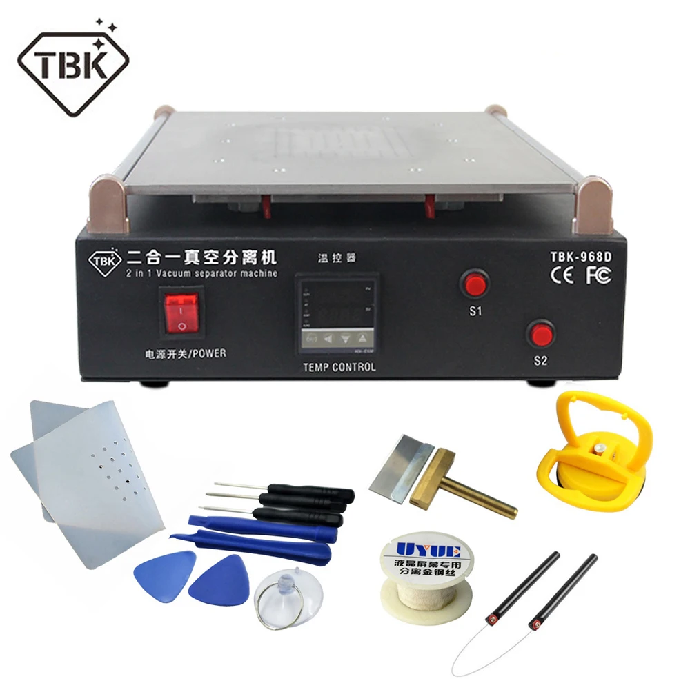 Package 1 220V TBK 1" машина-сепаратор с ЖК-экраном Комплект Встроенный вакуумный насос для iPhone iPad Pro 12,9 сенсорный экран Стекло разделение ремонт - Цвет: Package 1 220V