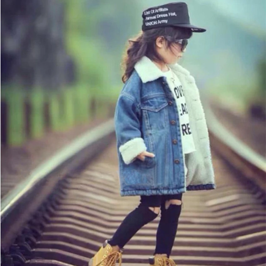 Ceny Benemaker 3 12Y odzież dla dzieci średni długi płaszcz zimowy chłopcy Lambs wełna kurtka dżinsowa dla dzieci chłopcy dziewczęta plus kaszmir Jeans YJ133