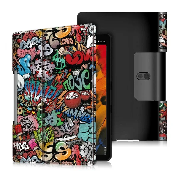 Чехол для lenovo Yoga Tab5 YT-X705F, умный чехол для lenovo Yoga Tab 5, 10,1 дюймов, чехол для планшета, чехол, защитная пленка+ стилус - Цвет: Doodle