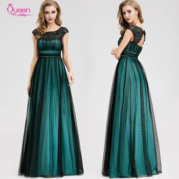 

Evening Dress A-line Autumn New Green Sleeveless O-neck with Appliques Slim Fit Evening Party Gowns