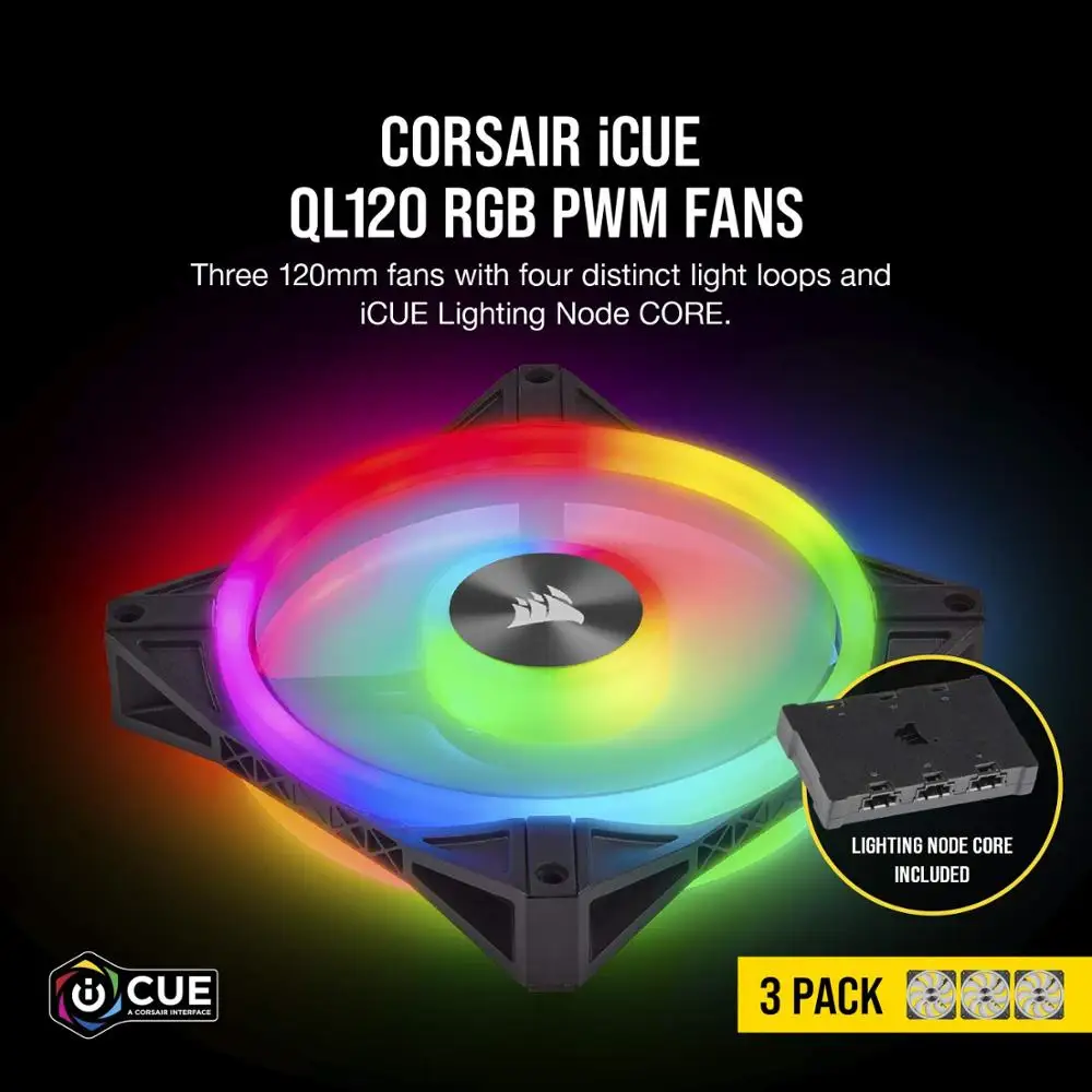 CORSAIR QL серия QL120 QL140 RGB 120 мм 140 светодиодный вентилятор один пакет двойной тройной с