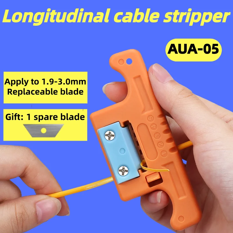AUA-05 Longitudinal Cable Stripper 1.9-3.0mm Optical fiber Cable Ribbon Stripper MSAT-5 Loose Tube Buffer Mid-Span Access Tools lcd flex cable ribbon for samsung galaxy note 10 1 n8000