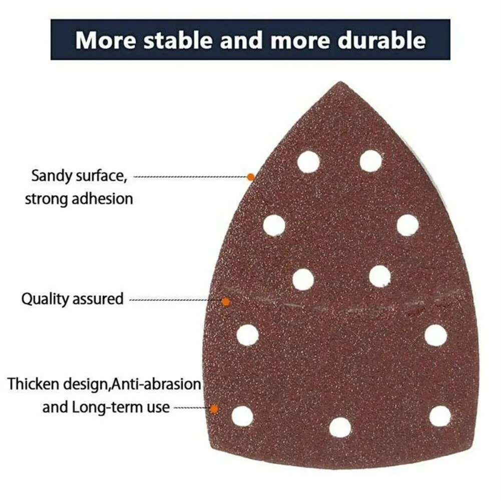 10Pcs 40-2000Grit Abrasive Triangle Sandpapers Sheets Aluminium Oxide Mouse Paper Polishing Pad For Bosch PSM 160A Sander images - 6