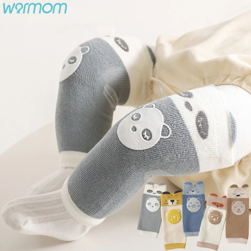 Warmom Cute Cartoon Leg Warmers Baby Girl Boy Crawling Knee Pads Autumn