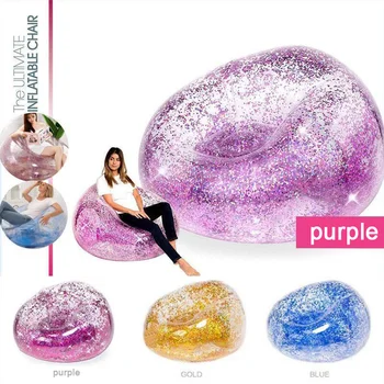 

Waterproof Multicolor Shine Outdoor Inflatable Chair Confettis Glitter Inflatable Lounger Sofa YU-Home