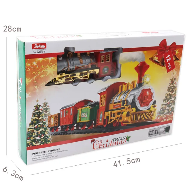 Christmas Electric Rail Car Train Music Rail Train Toy Railway Tracks Car Simulation Music Light Xmas New Year Gifts 5