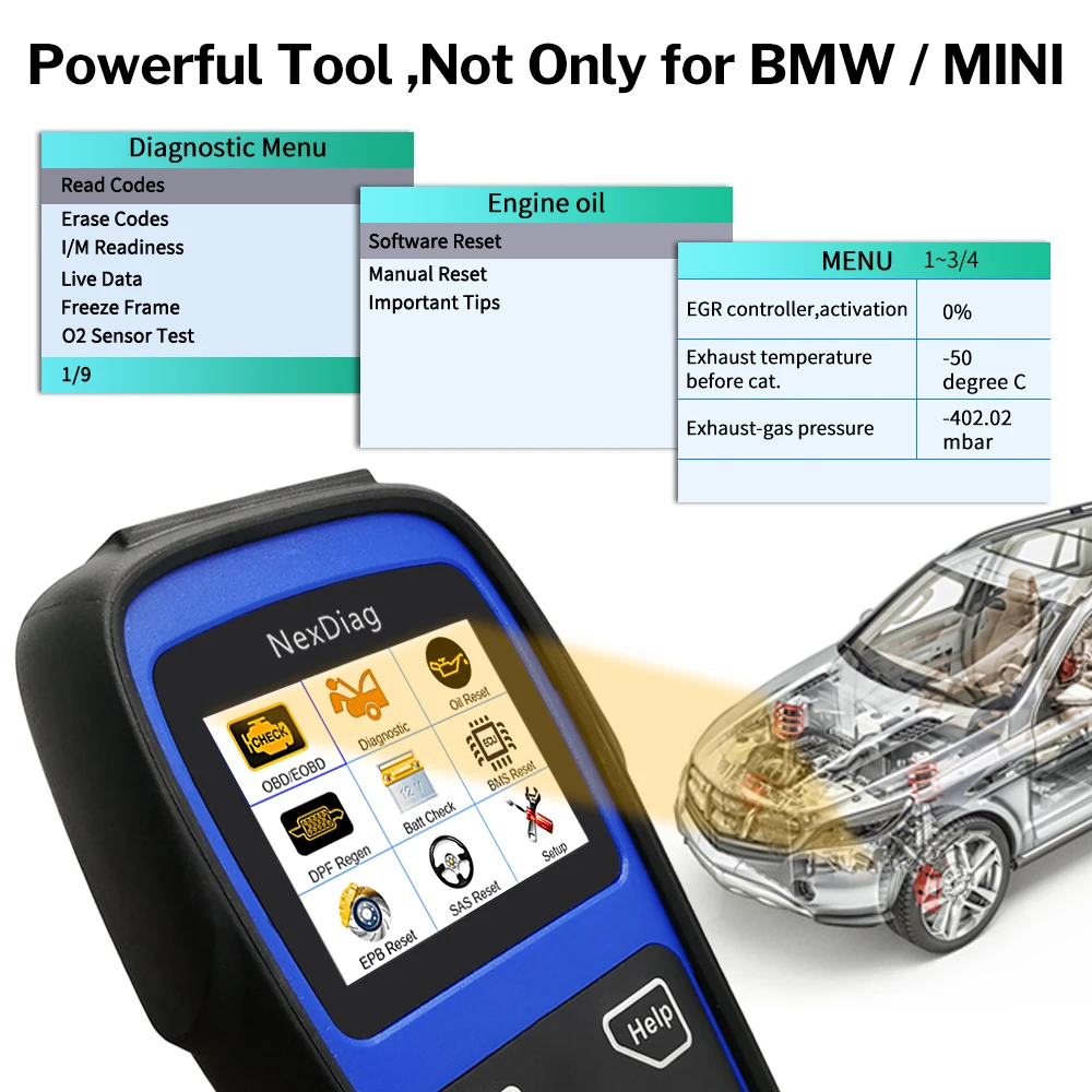 Deelife полная система диагностический сканер инструмент(для BMW/MINI) OBD2 Подушка безопасности; ABS SRS считыватель кодов DPF SAS BMS EPB Сброс системы контроля срока службы масла