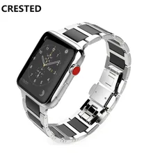 Ремешок из нержавеющей стали для apple watch band apple watch 5 4 3 44 мм/40 мм/42 мм/38 мм iWatch band керамический браслет correa