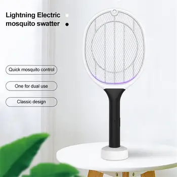 

2 in1 Rechargeable USB Electric Mosquito Swatter Insect Fly Handheld Racket Protect Swatter Fly Bug Killer Trap Zapper Household