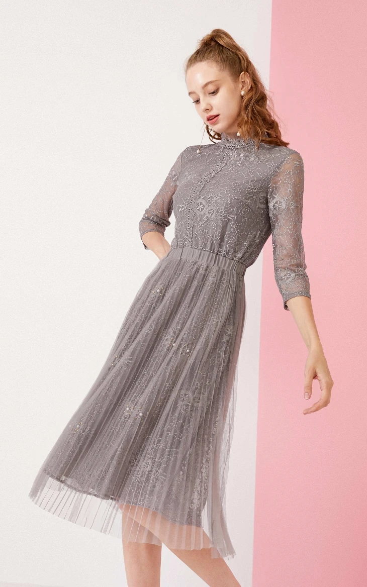 Vero Moda женские 3D кружева 3/4 рукавами Вечерние платья | 319361503