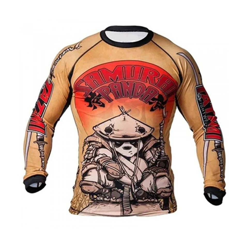 Jiu Jitsu мужские Bjj Rashguard ММА Футболки с длинным рукавом GI кикбоксинг муай тай
