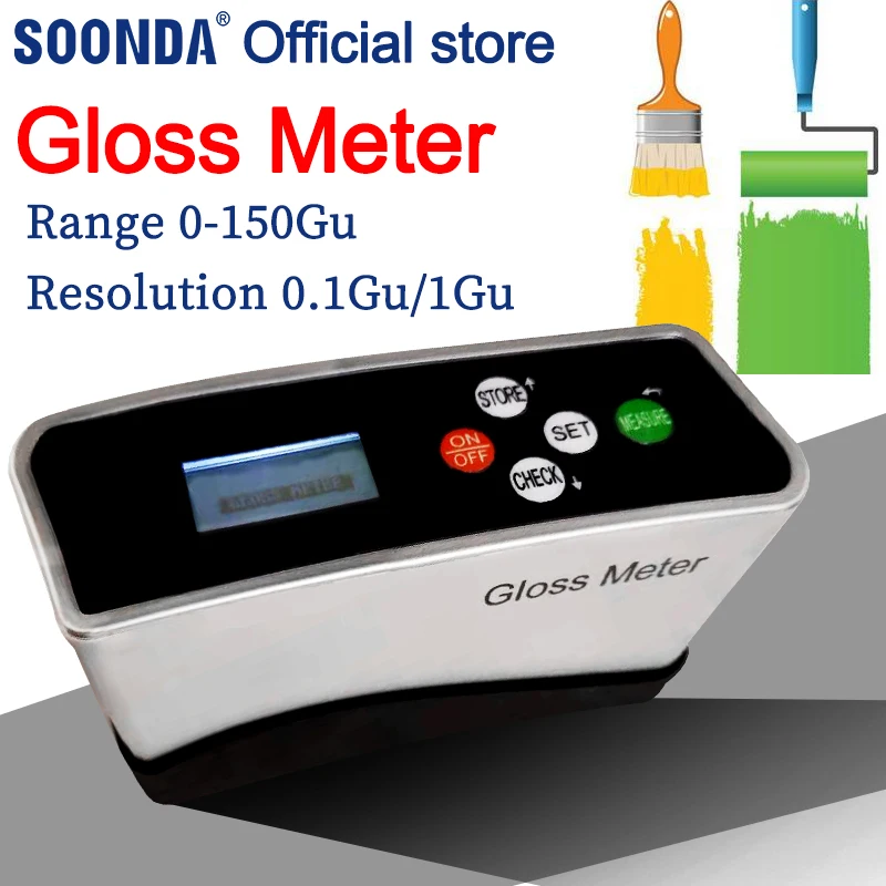 Gloss meter Paint Ink Tiles Stone Surface Gloss Measure Wood Paper Plastic Metal Surface Tester 0-150Gu 0.1Gu