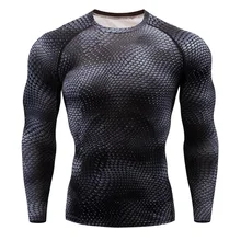Новая брендовая мужская спортивная одежда с длинным рукавом, Мужская быстросохнущая компрессионная футболка для бега, одежда для фитнеса, футболка для фитнеса