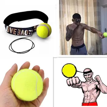 

Fight Elastic Ball with Head Band for Reaction Speed Training Boxing Punch Exercise Equipment Accessories Yellow/red